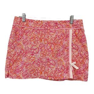 Lilly Pulitzer Hottie Ten Speed Bike Print Skort  Pink‎ Orange Cotton Sz 6